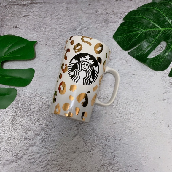 Starbucks Other - STARBUCKS 2015 Leopard Gold Animal Print Tall Coff